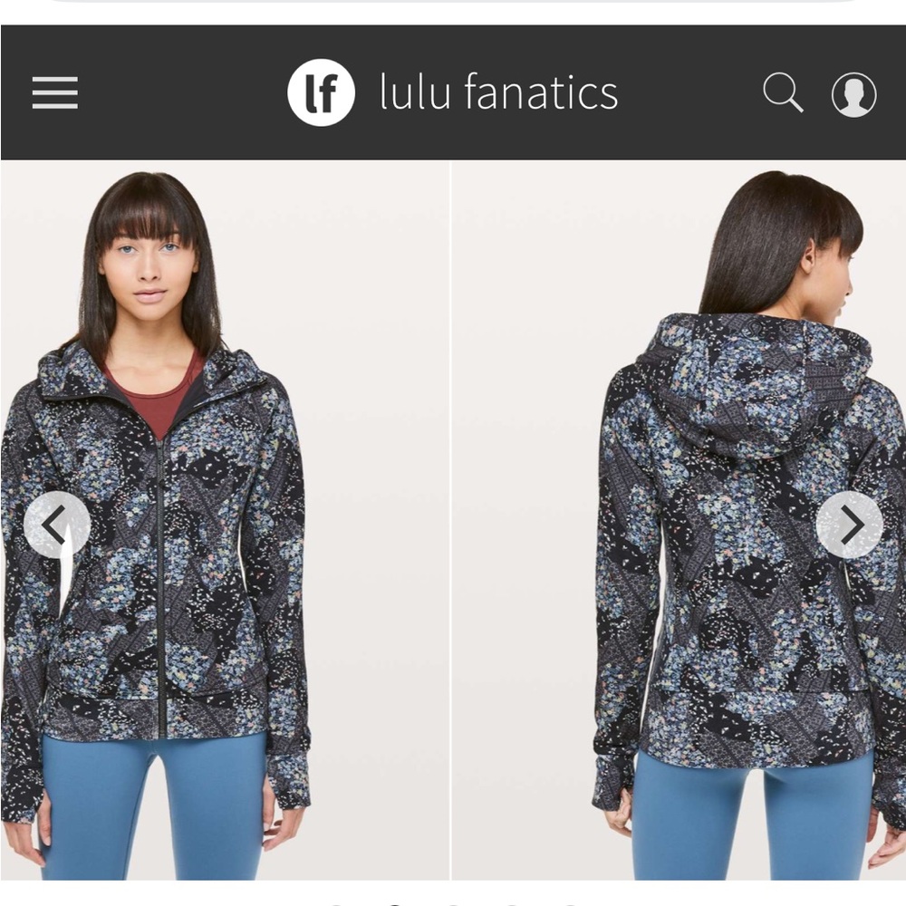 Lululemon Scuba Hoodie Light Cotton Fleece Sz 4 Assemblage Alpine White Multi